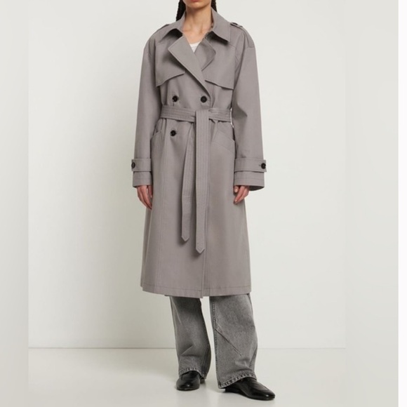 NWT ANINE BING Finley Trench Coat in Grey Size Small - Picture 2 of 5